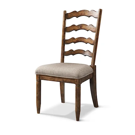 Ladderback Side Chair with Upholstered Seat